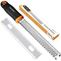 BasicForm Zester Rallador con hoja afilada de acero inoxidable- fácil de rallar para queso limón- mango cómodo y…